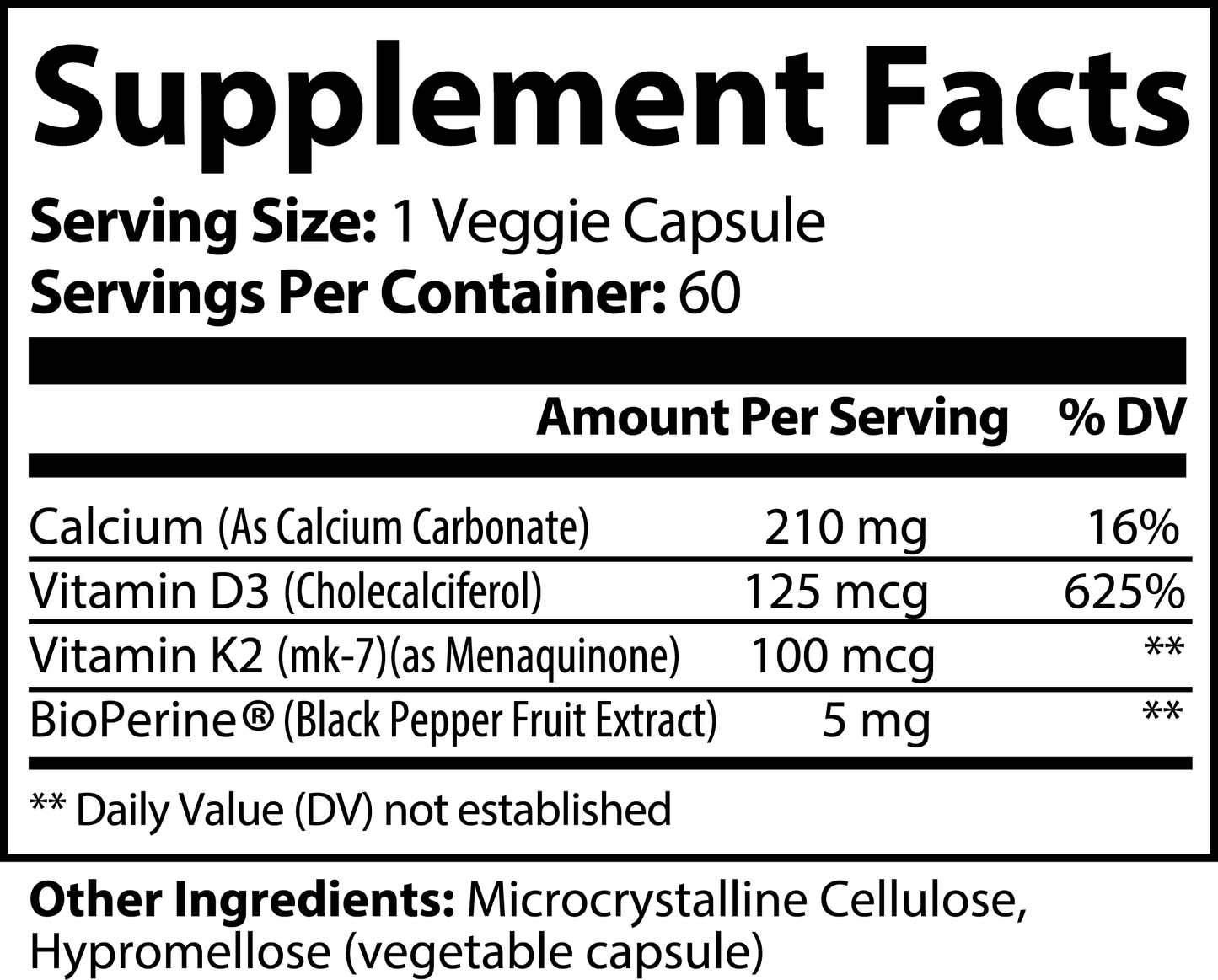 Vitamin D3 and K2