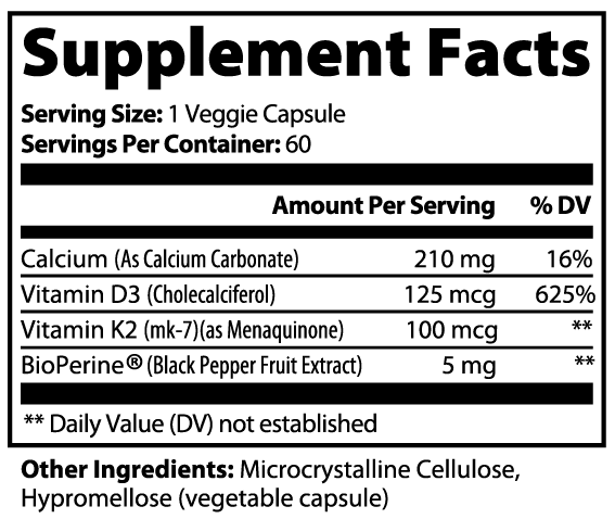 Vitamin D3 and K2