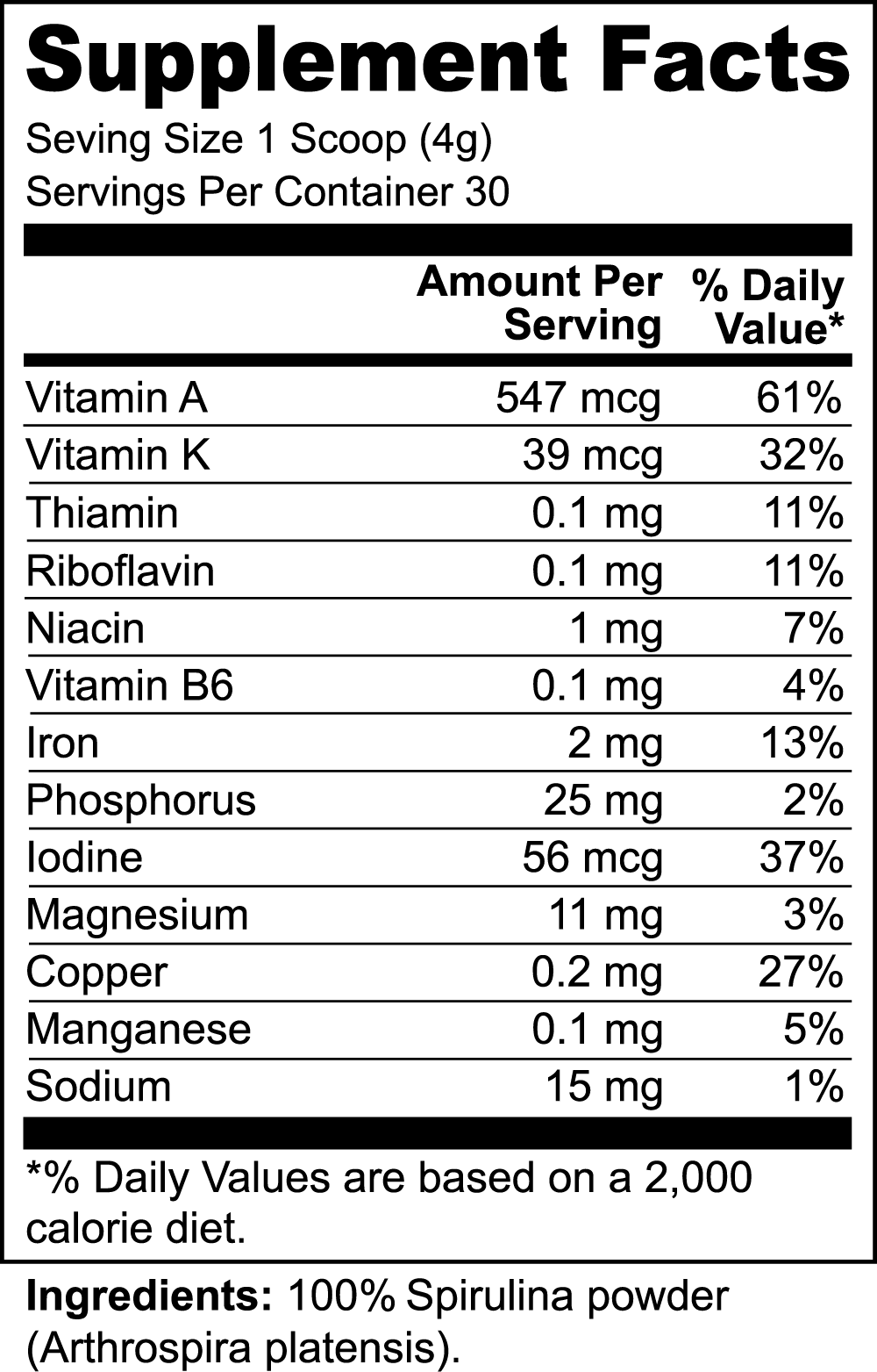 Organic Spirulina Powder DETOX